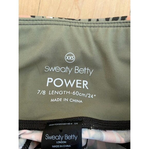 Sweaty Betty BNWOT "power" tights sz 2XS NEW pull on floral pink/green - Picture 4 of 8